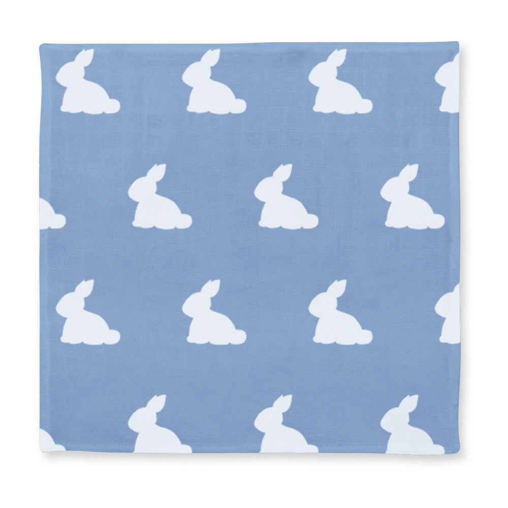 Müslin Bebek Ağız Bezi Paketi – Mono Lapin Royal Blue & Cotton Grey 10`lu