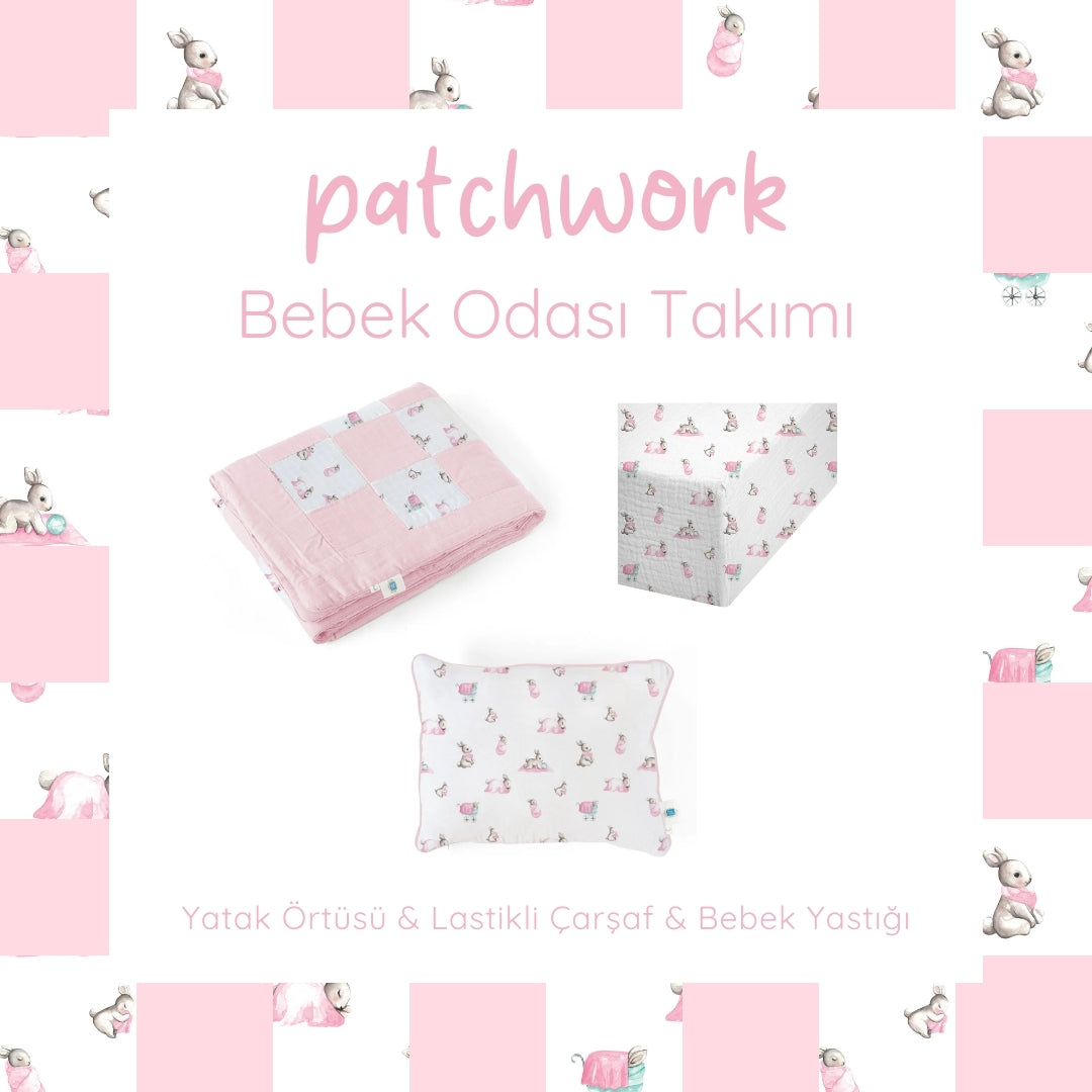 Patchwork Bebek Odası Takımı - Bébé Lapin Rose